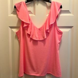 Alessa V Neck Lilly Pulitzer Size X-Lrg
Ruffle Top Bright Pink Lilly Sleeveless